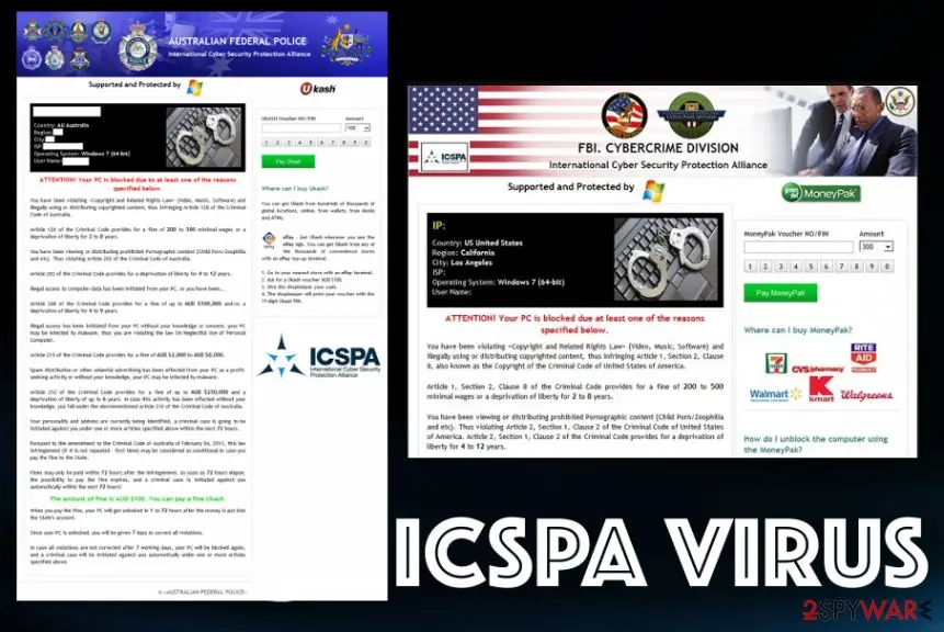 Screenshot of ICSPA virus: screenshot