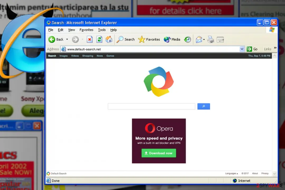 IE redirect virus: hijacks homepage settings displays ads