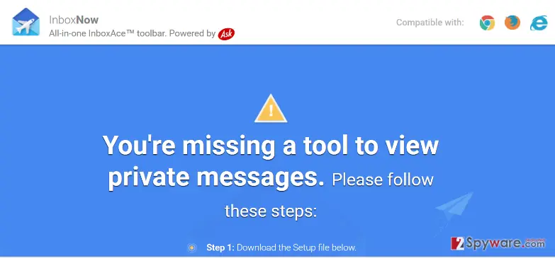 Screenshot of InboxNow Toolbar: screenshot