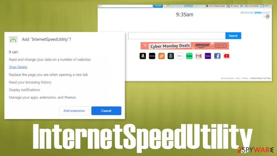 Screenshot of InternetSpeedUtility: pup virus