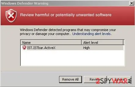 Screenshot of ISTbar: screenshot