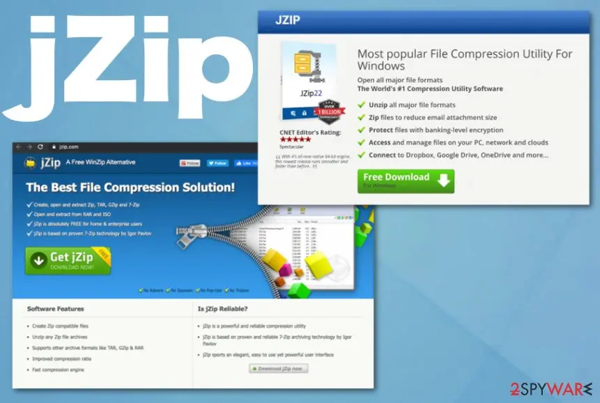 Screenshot of jZip: virus