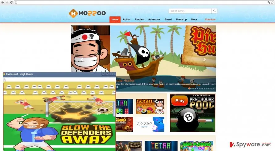 Screenshot of Kozzoo ads: screenshot