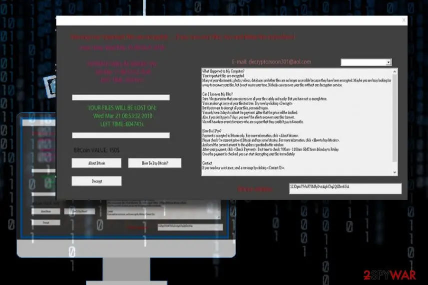 Screenshot of L0cked ransomware: screenshot