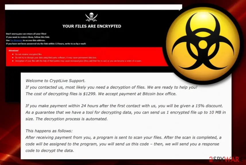 Live ransomware/CryptLive ransomware: live ransomware virus