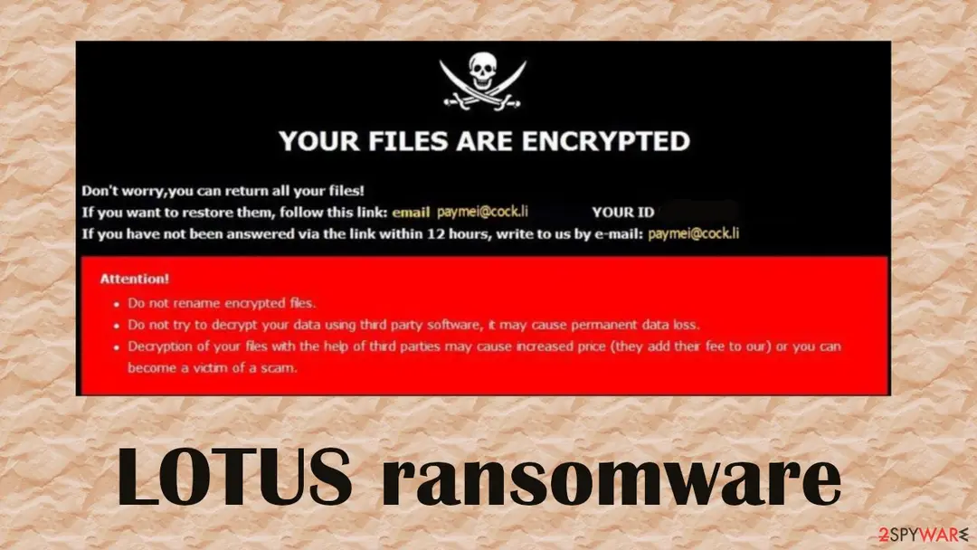 LOTUS ransomware: en ransom