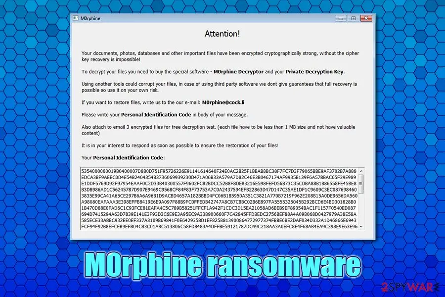 M0rphine ransomware: satancryptor variant