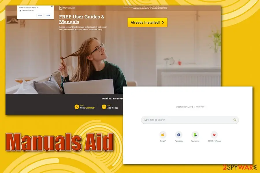 Manuals Aid: browser hijacker