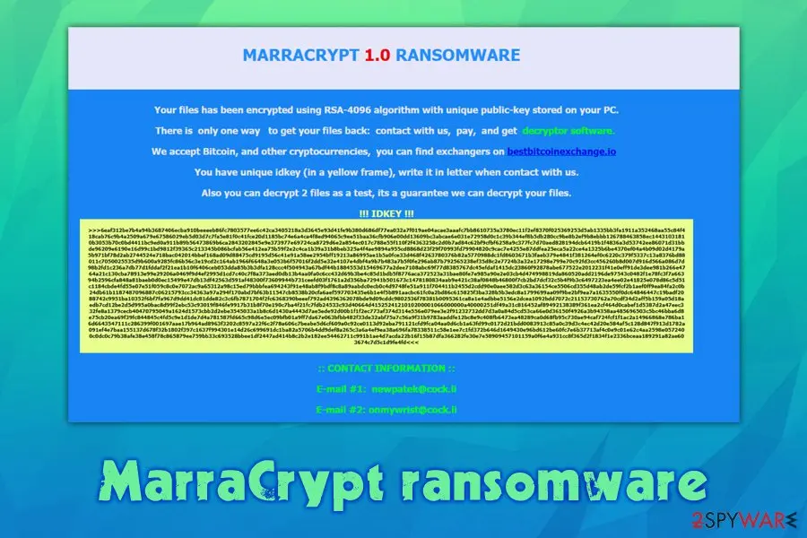 MarraCrypt ransomware: file locking virus hermes hildacrypt variant