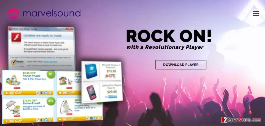 Screenshot of MarvelSound ads: screenshot