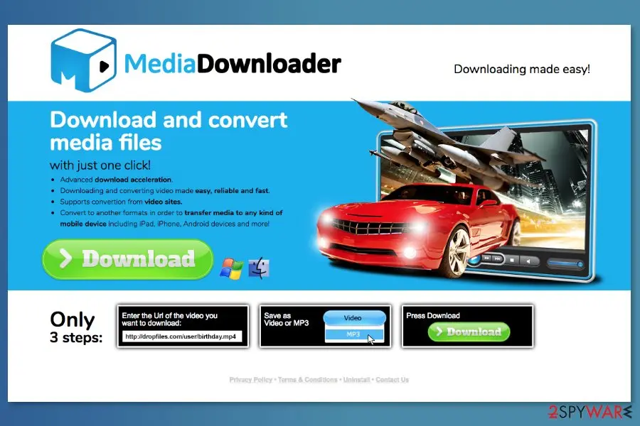 Media Downloader adware: mediadownloader official website