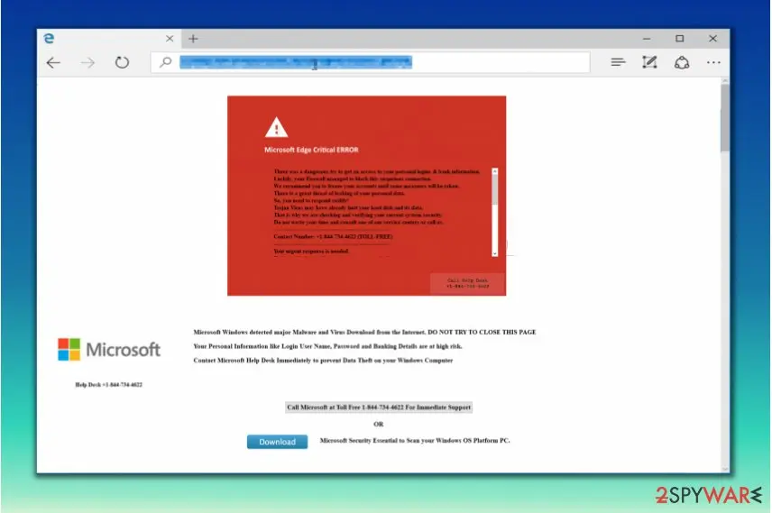 Microsoft Edge Critical ERROR" virus: microsoft edge critical error scam