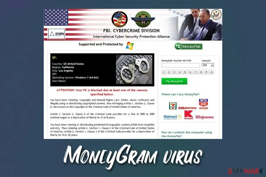 MoneyGram virus: screen locker ransomwawre