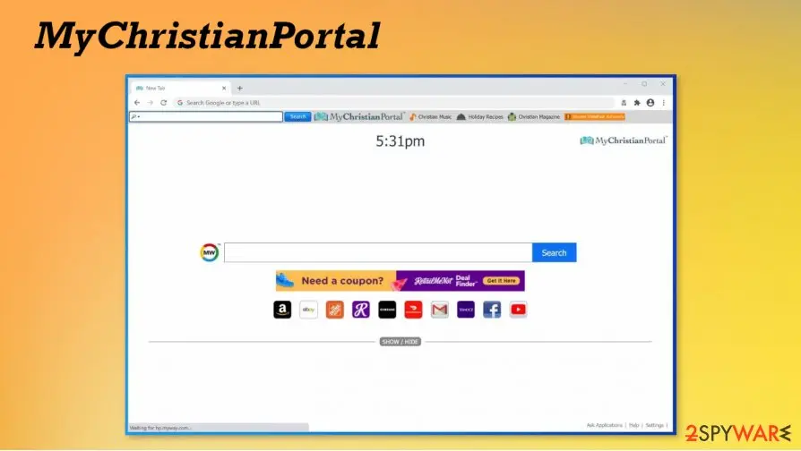 Screenshot of MyChristianPortal: pup