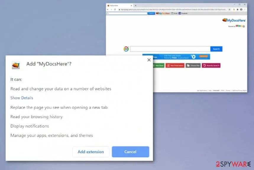 Screenshot of MyDocsHere: pup