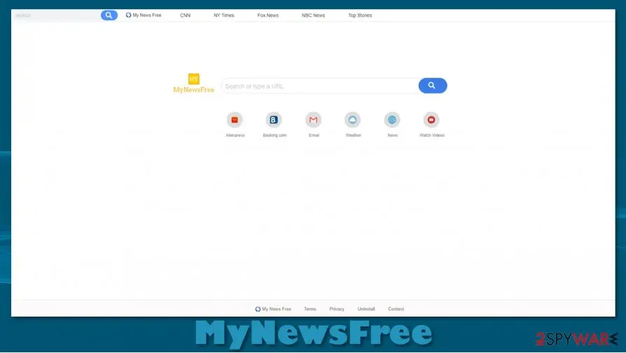 MyNewsFree browser hijacker, MyNewsFree fake search engine: mynewsfree browser hijacker