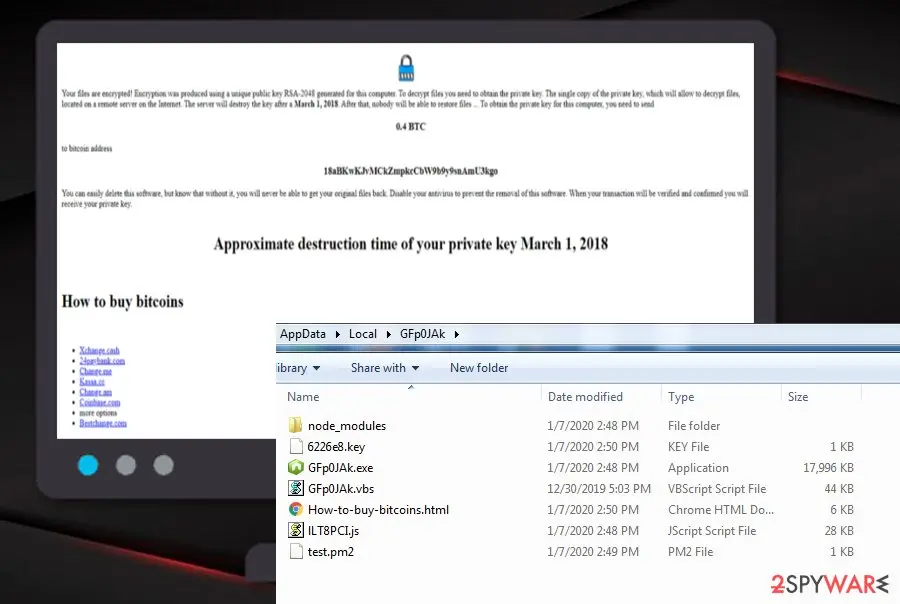 Screenshot of Nodera ransomware: screenshot