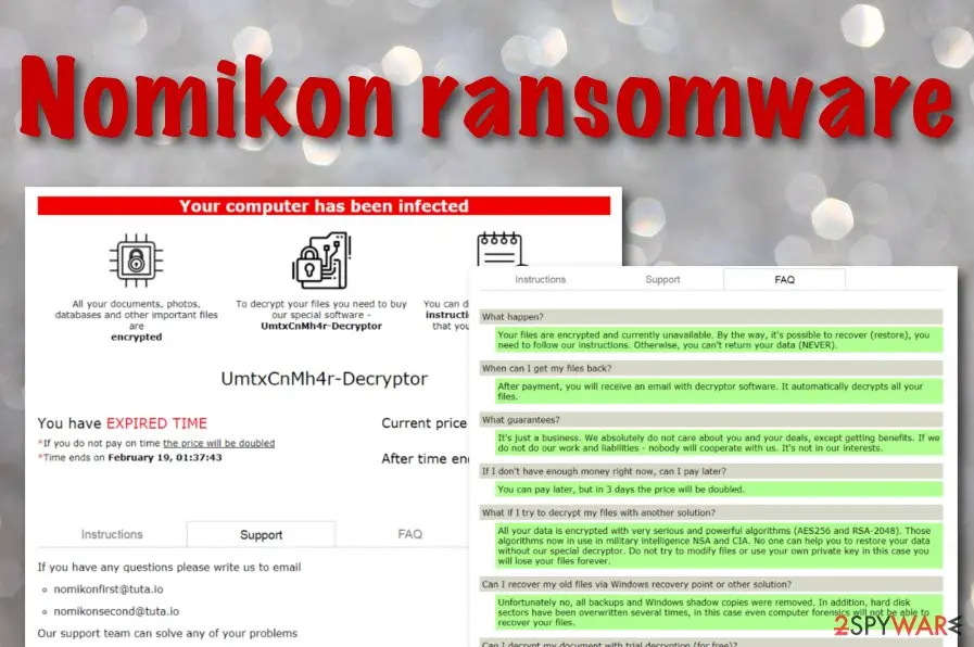 Screenshot of Nomikon ransomware: screenshot