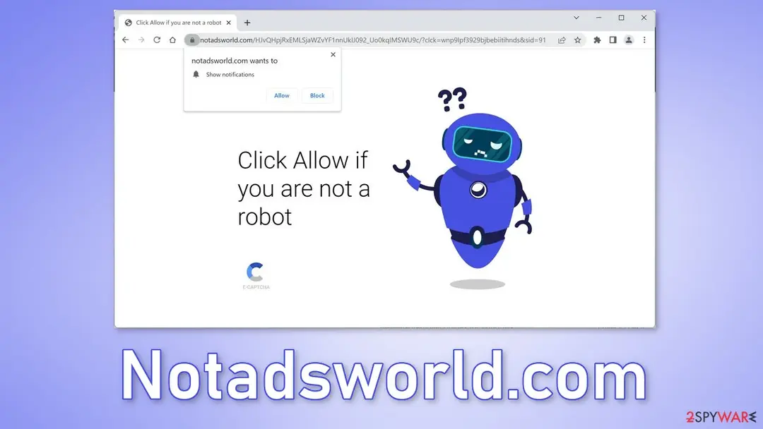 Screenshot of Notadsworld.com: notadsworld com