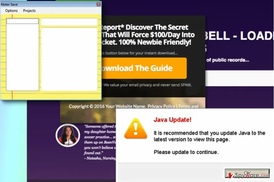 Screenshot of NoterSave ads: screenshot