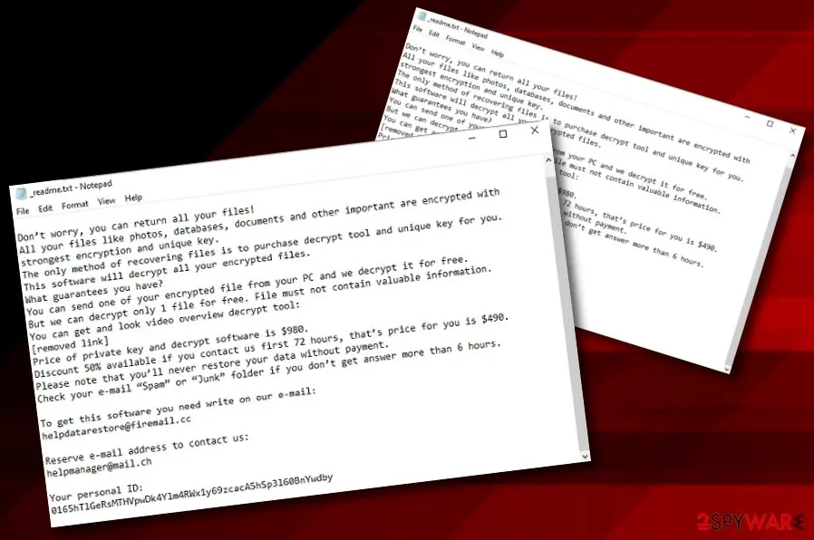 Screenshot of Nppp ransomware: virus