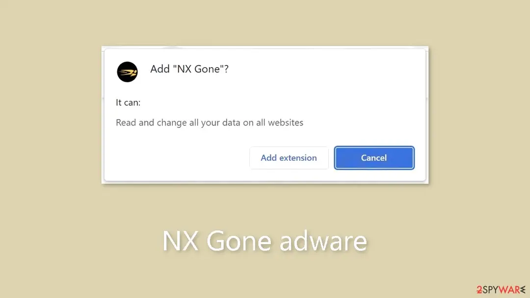 Screenshot of NX Gone: adware
