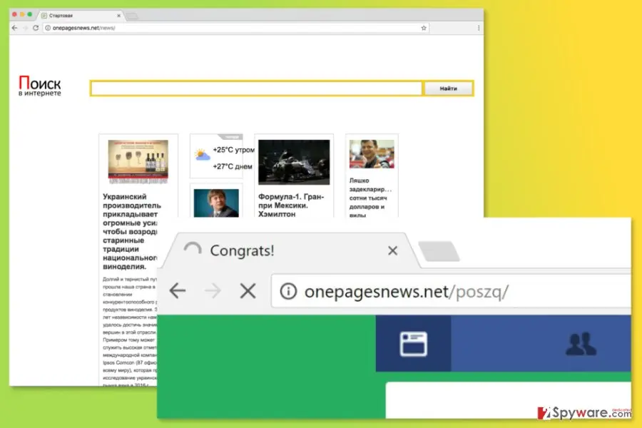 Onepagesnews.net virus: onepagesnews net