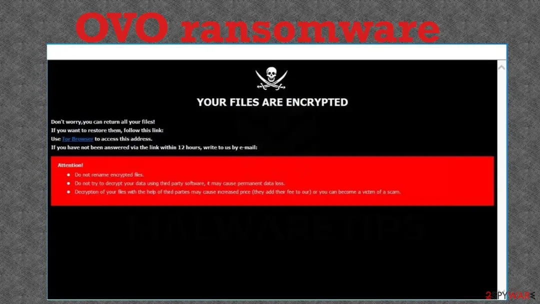 Ovo ransomware: ransom note