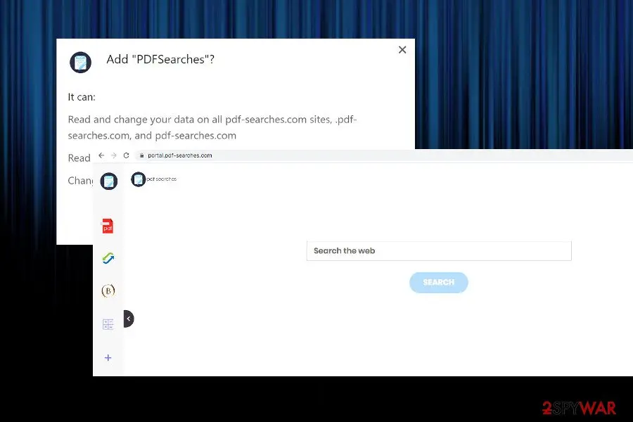Screenshot of PDFSearches: virus