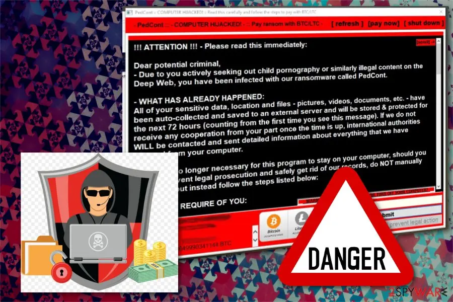 Screenshot of PedCont: ransomware
