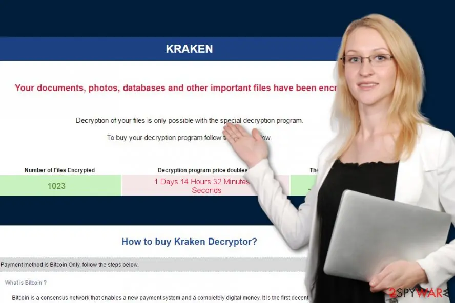 Kraken: picture of ransomware virus