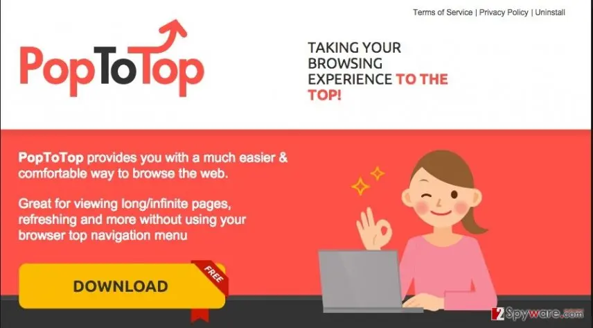 Screenshot of PopToTop ads: poptotop