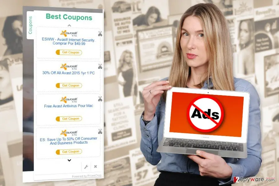 Screenshot of PriceeChop ads: screenshot