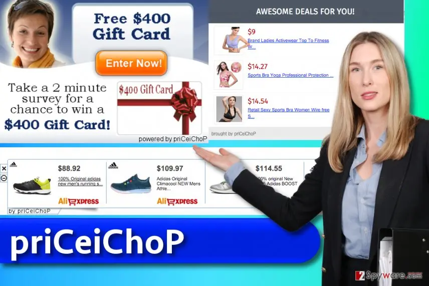 Screenshot of priCeiChoP ads: screenshot