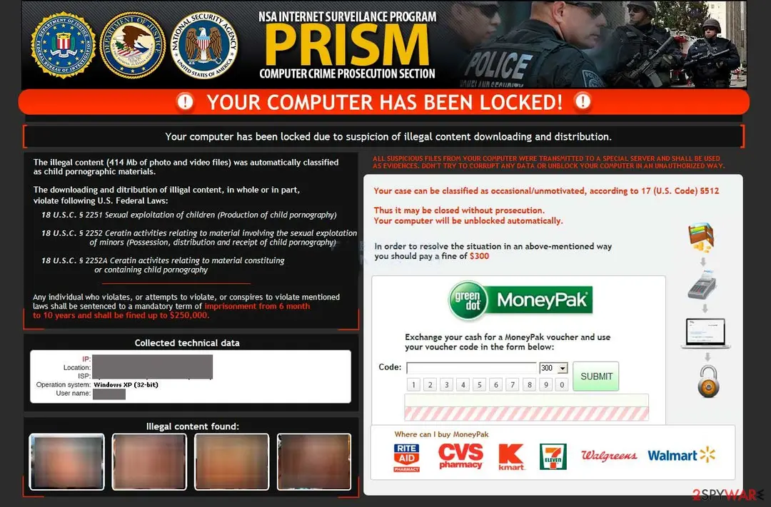 Screenshot of NSA virus: prism