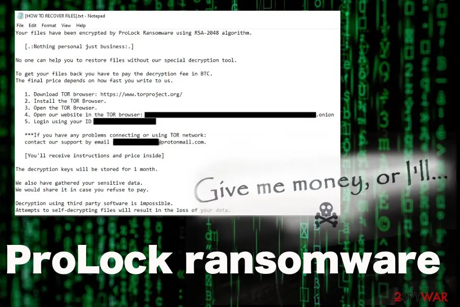 Screenshot of ProLock ransomware: screenshot