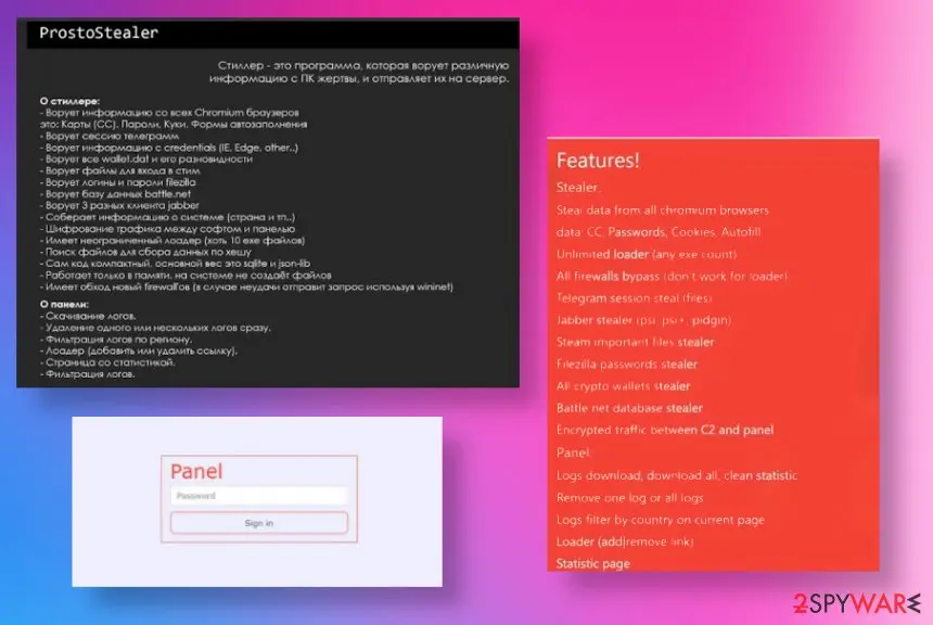 Screenshot of ProstoStealer: malware