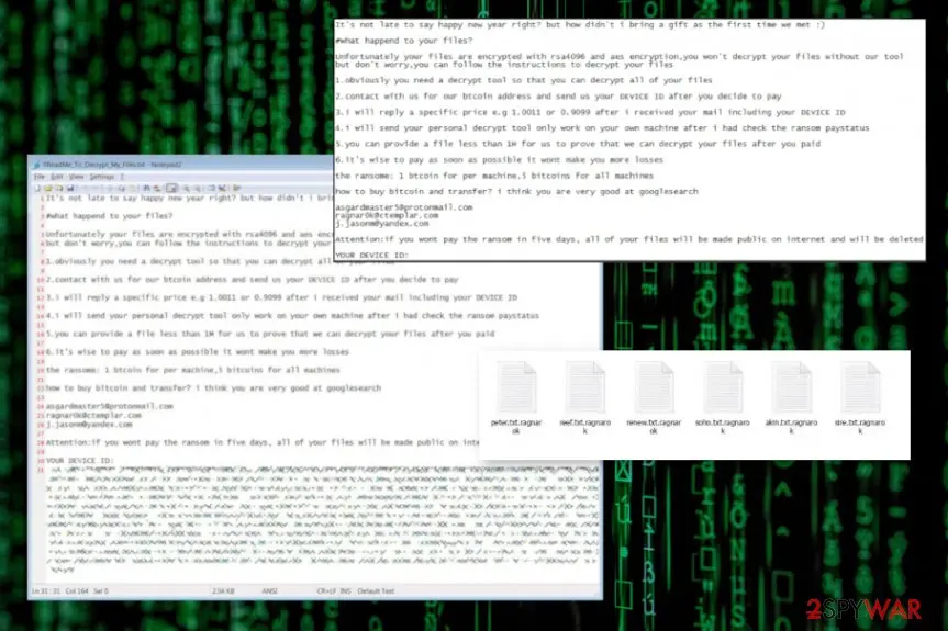 Screenshot of Ragnarok ransomware: screenshot