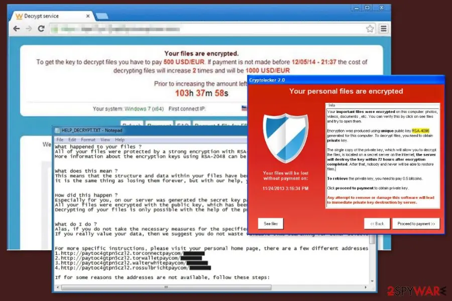 CryptoWall virus: ransom notes by cryptowall