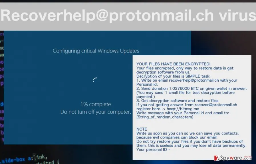 Recoverhelp@protonmail.ch ransomware virus: recoverhelpprotonmail ch ransomware virus