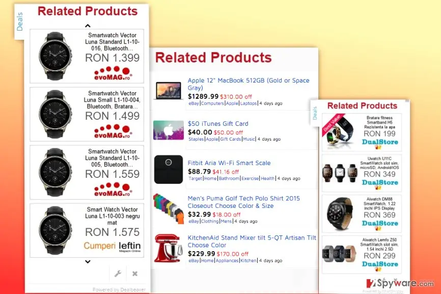 Related Products" ads: related products advertisements