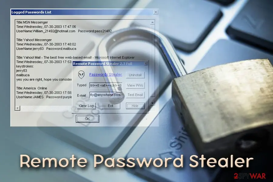 Remote Password Stealer: virus