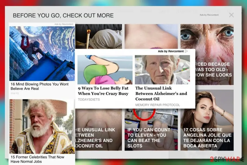 Screenshot of RevContent: ads examples