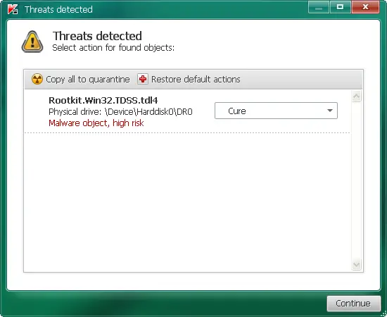 Screenshot of Rootkit.TDSS: rootkit tdss