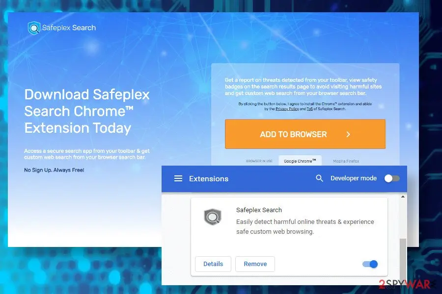 Screenshot of Safeplex Search: hijack