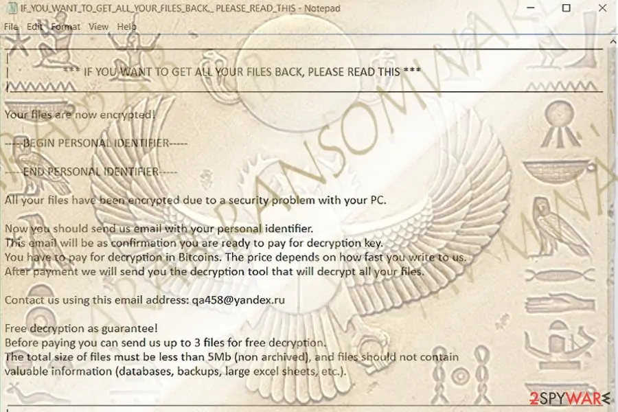 Scarab ransomware virus: scarab3