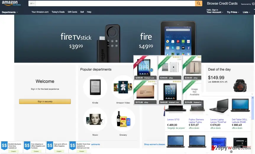 Screenify: ads on shopping website