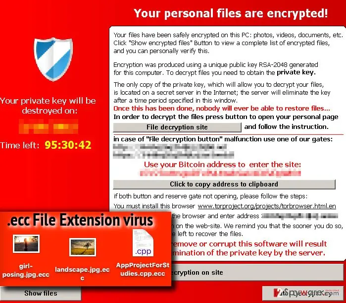 .ecc File Extension virus: screenshot of ecc file extension virus