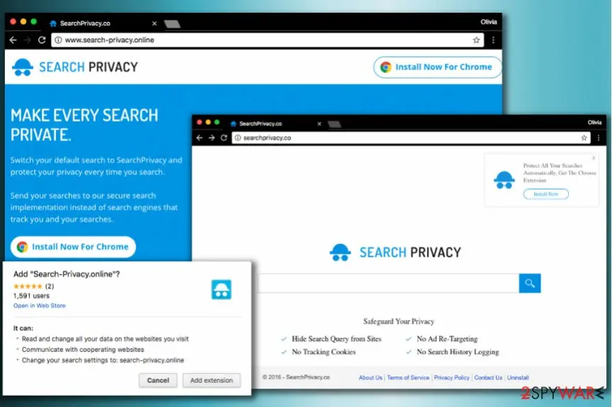 SearchPrivacy.co virus: search privacy co redirect virus installation