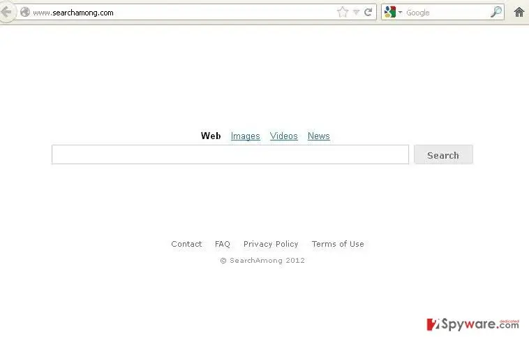 Screenshot of SearchAmong.com virus: searchamong